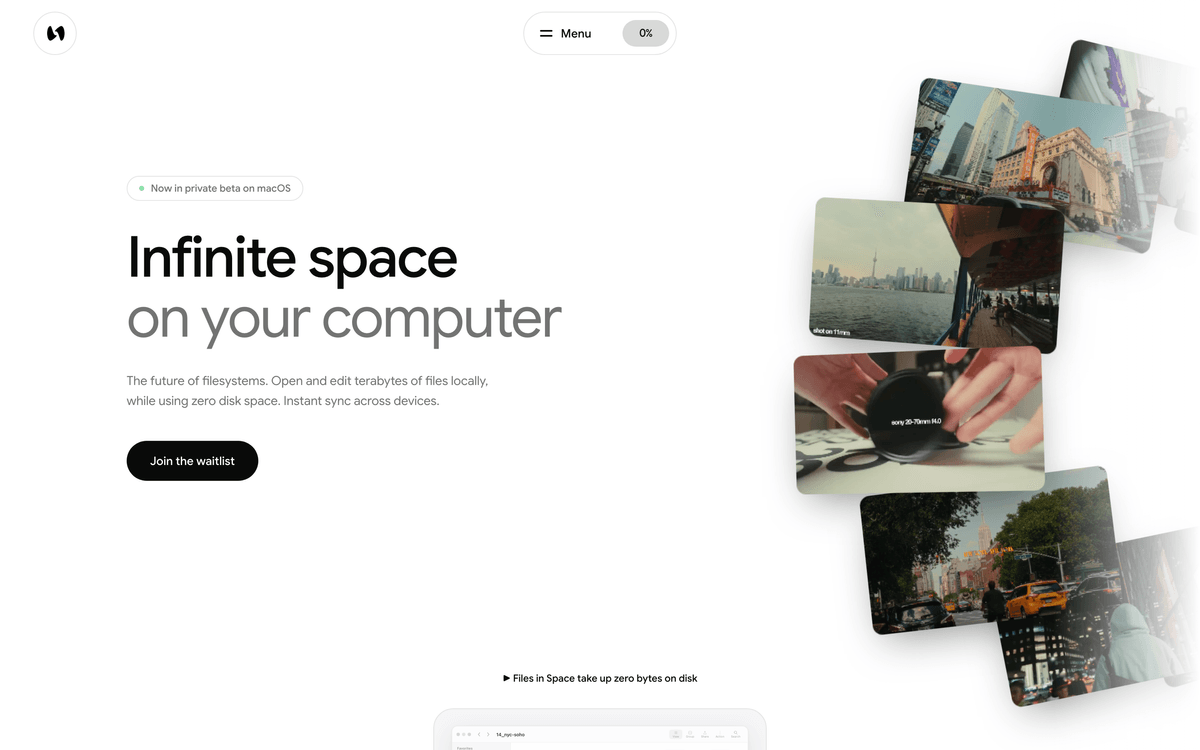 Space homepage, infinite filesystem for cloud storage on macOS